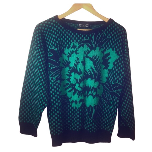 COMFY GREEN & BLACK SWEATER!! - Picture 2 of 6